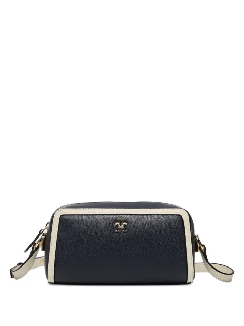Tommy Hilfiger logo-plaque monogram strap shoulder bag Blue AW0AW18899DW6