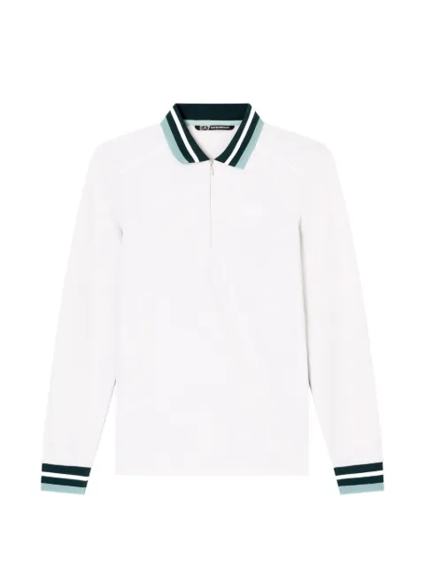 Ea7 Emporio Armani Golf Pro striped-trim zip-fastening polo top White 7W000600AF16807