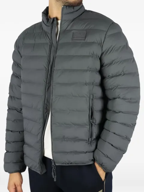 Ea7 Emporio Armani logo-patch zip-up padded jacket Grey 7M000684AF15953
