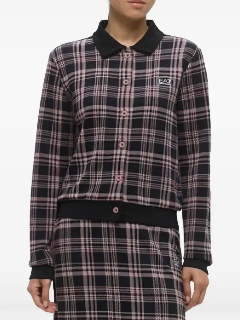Ea7 Emporio Armani check-print button-up jacket Black 7W000611AF16752
