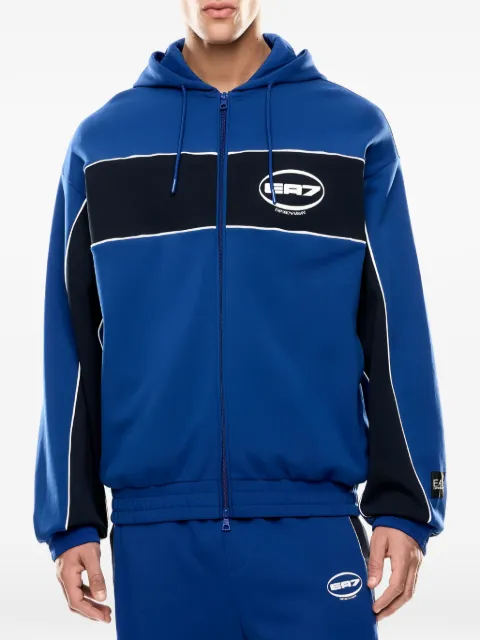 Ea7 Emporio Armani logo-print zip-up hoodie Blue 7M000986AF12660