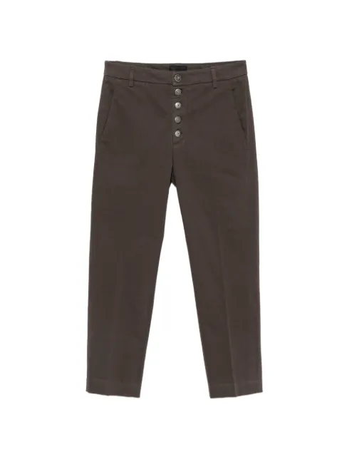 DONDUP Nima button-fly cropped trousers Green DP576GSE043DPTDDD
