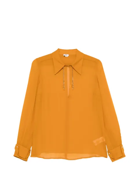 Elisabetta Franchi charm-embellished cut-out blouse Orange CA19466E2