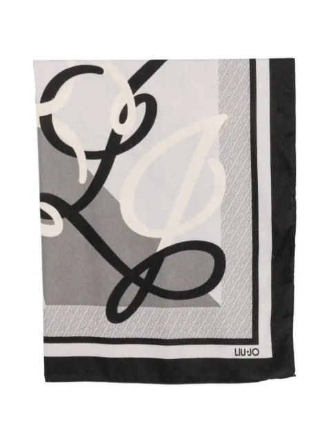 LIU JO logo-print border scarf Grey 2F6068T2745