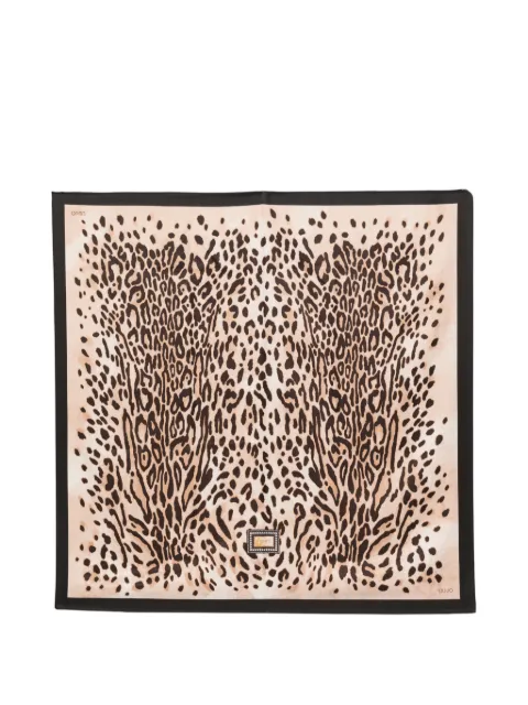 LIU JO leopard-print square scarf Neutrals 2F6059T274509B65