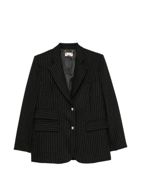 Elisabetta Franchi pinstripe-pattern notched-lapels blazer Black GI24766E2