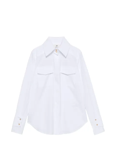 Elisabetta Franchi logo-button flap-pocket shirt Blue CA17466E2