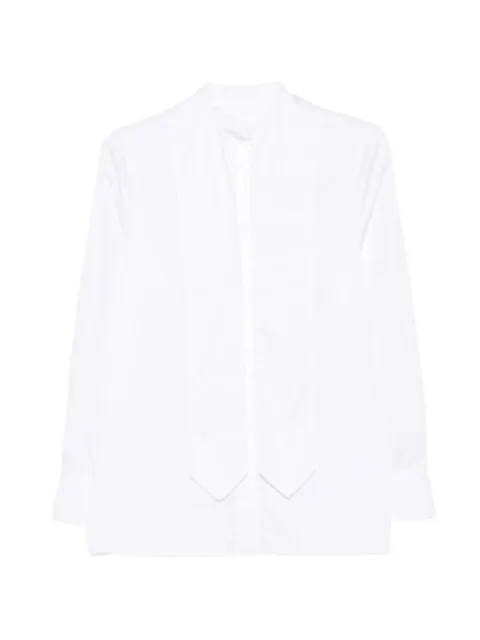 DONDUP tie-detail long-sleeve shirt White DC500CF0200DXXXDD