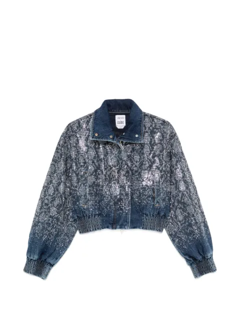 LIU JO x Elodie sequin-embellished denim jacket Blue UF6521D4854