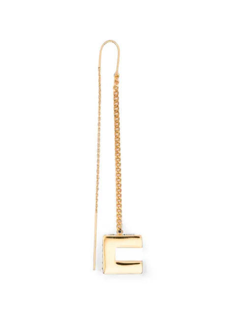Elisabetta Franchi logo-pendant threader earrings Gold OR33A66E2