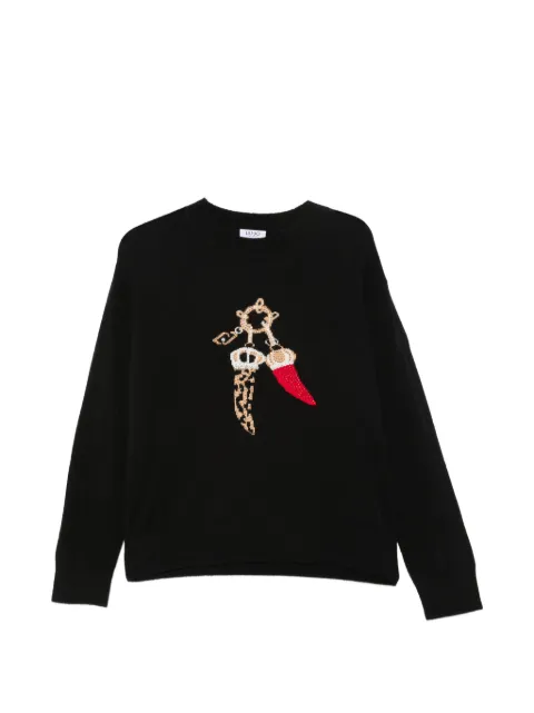 LIU JO long-sleeve embellished sweater Black WF6457MS009