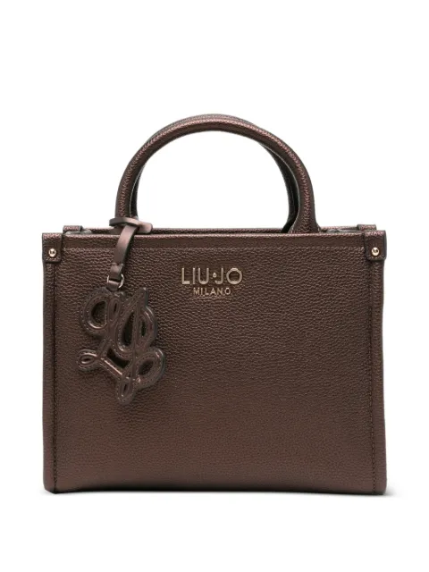 LIU JO logo-plaque pebbled tote bag Brown AF6192ES039