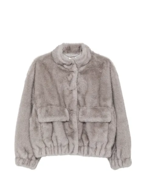 LIU JO faux-fur funnel-neck jacket Grey WF6215E1133