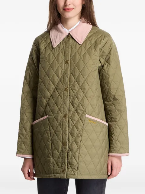 Barbour Liddesdale quilted corduroy-collar jacket Green LQU1852GN14