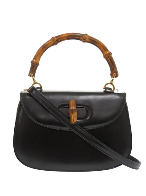 Gucci Pre-Owned 20th Century Small Calfskin Bamboo Night satchel Black 037IIACSFOMYKUU7