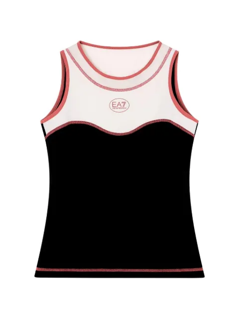 Ea7 Emporio Armani Tennis Pro logo-print panelled tank top Black 7W000556AF19155