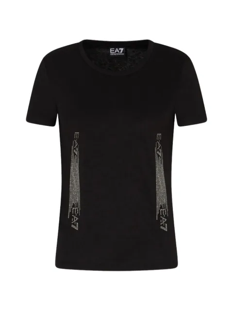 Ea7 Emporio Armani rhinestone-embellished short-sleeve T-shirt Black 7W000521AF12503
