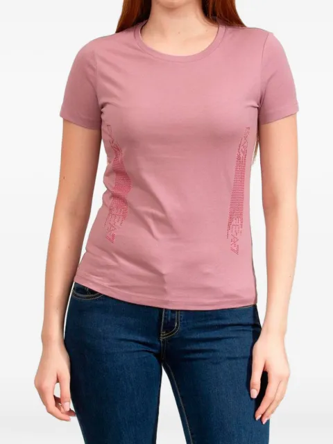 Ea7 Emporio Armani rhinestone-embellished T-shirt Pink 7W000521AF12503