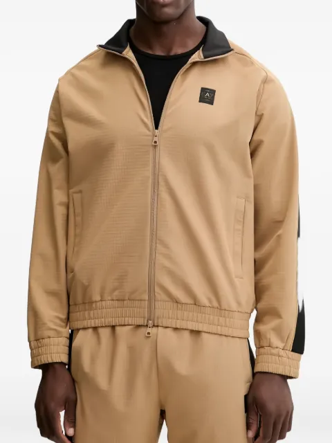 Ea7 Emporio Armani logo-patch zip-up jacket Neutrals 7M000620AF1