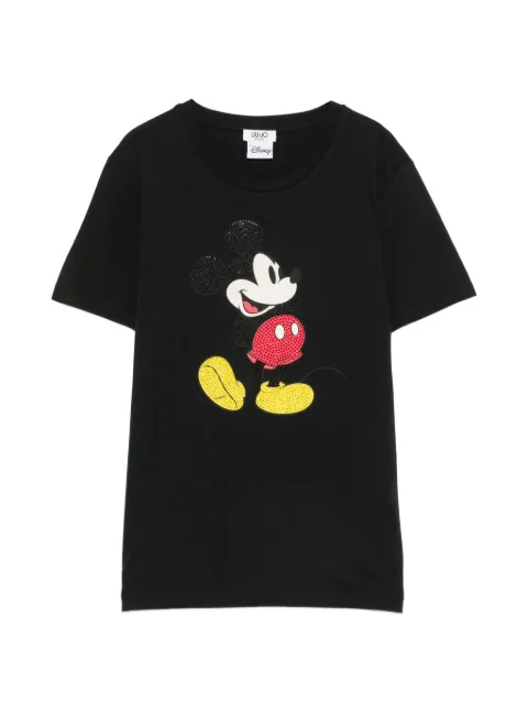 LIU JO x Disney Mickey Mouse rhinestone-embellished T-shirt Black WF6441JS904