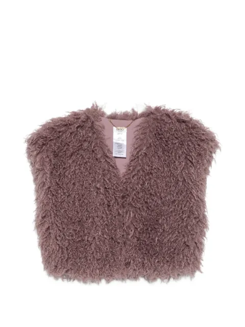 LIU JO faux-fur sleeveless jacket Purple WF6206E1160
