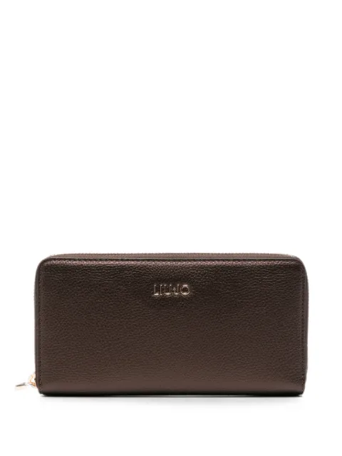 LIU JO logo-plaque zip-around wallet Brown AF6170E1019