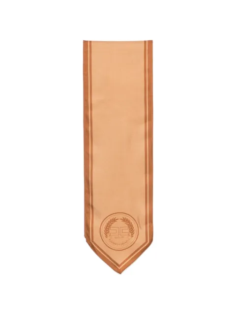 Elisabetta Franchi logo-print silk scarf Neutrals FO04F66E2