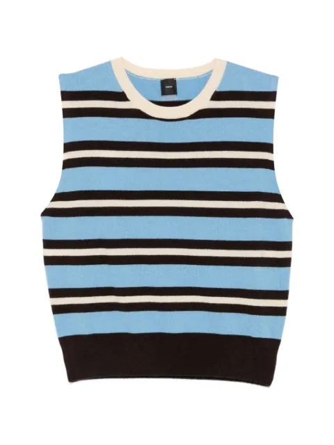 PINKO striped sleeveless top Blue 107474A3G1