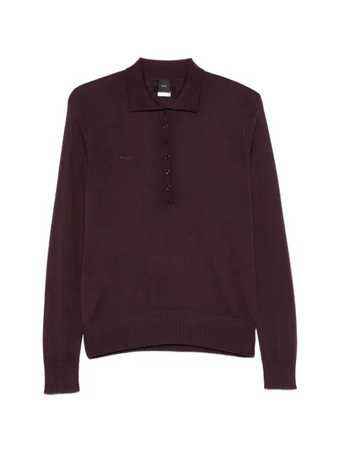 PINKO Vadus fine-knit polo top Purple 107249A3FY
