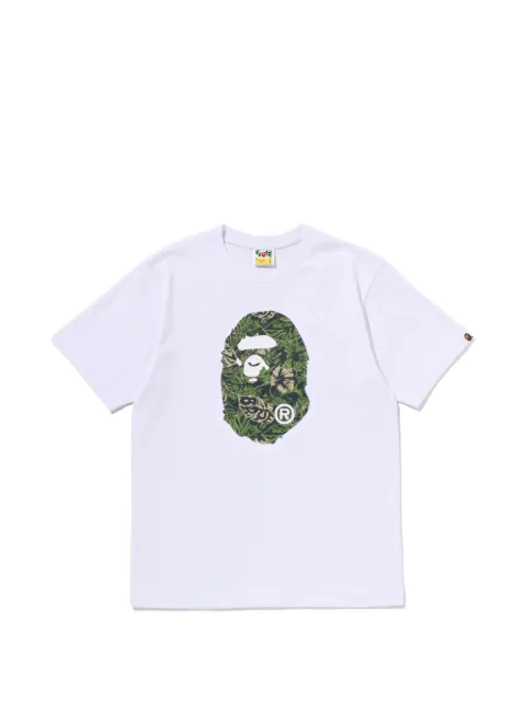 A BATHING APE® Ape Head floral-print T-shirt White 001TEM301347M