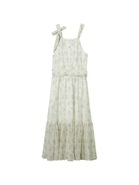 b+ab floral-print tiered midi dress Neutrals 6U213AS
