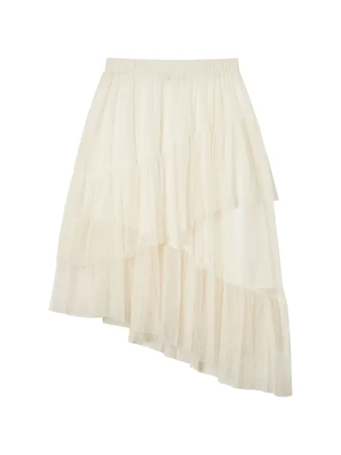 tout a coup asymmetric tiered midi skirt Neutrals M152AU6