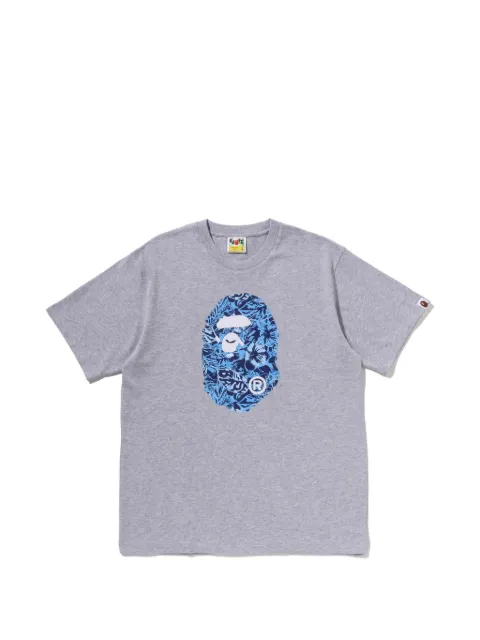 A BATHING APE® Ape Head floral-print T-shirt Grey 001TEM301347M