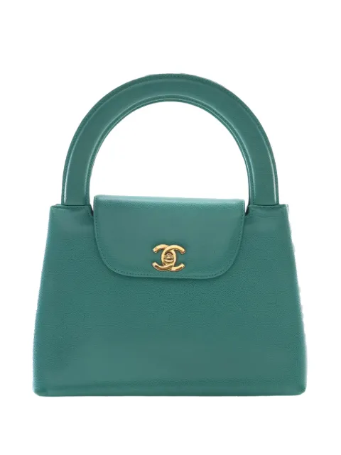 CHANEL Pre-Owned 1997-1999 CC Caviar Kelly Top Handle Flap handbag Green CJ243D8JAYIQBXTI