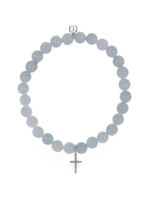 Sydney Evan aquamarine cross charm bracelet Blue C27874W276