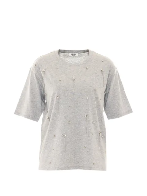 LIU JO crystal-embellishment T-shirt Grey WF6398JS904L9349