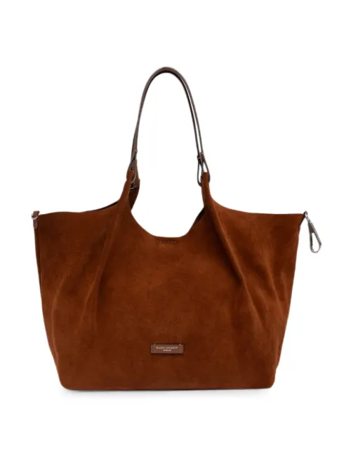 GIANNI CHIARINI suede-finish logo-patch shoulder bag Brown BS9800CMPL099