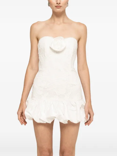 NISSA strapless mini lace dress White RS16592