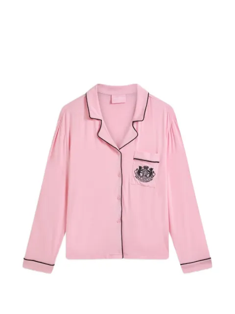 Juicy Couture logo-crest shirt and trousers pajamas set Pink JCYPJ126856105