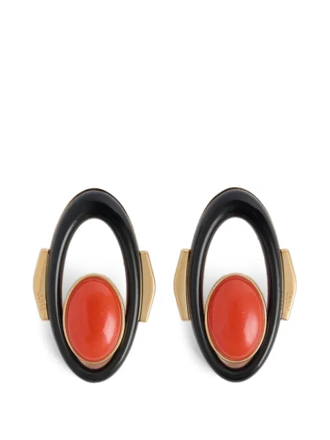 PUCCI cabochon-embellished oval-frame earrings Gold 6HAL016H250