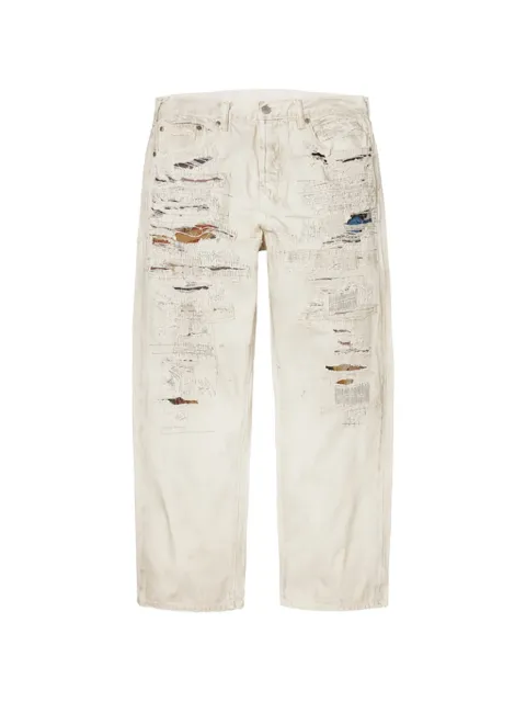 Supreme x MM6 Maison Margiela distressed loose-fit jeans Neutrals SU27183