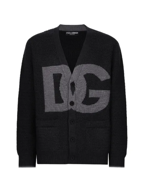D&G logo-intarsia wool cardigan Grey GXV13TJCVX2N1254