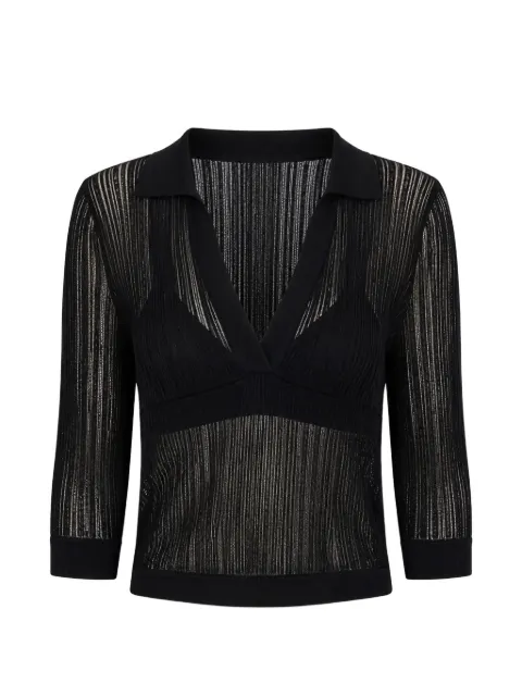 Uma Wang striped semi-sheer top Black UK7123
