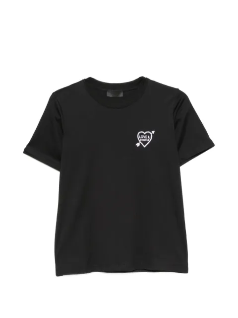 DONDUP embroidered-heart T-shirt Black DS090JF0271DNC7