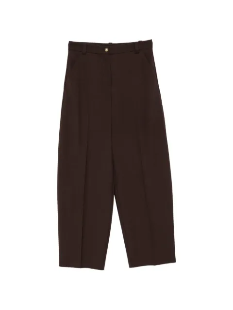 PINKO Balbino logo-patch wide-leg trousers Brown 107712A3MS