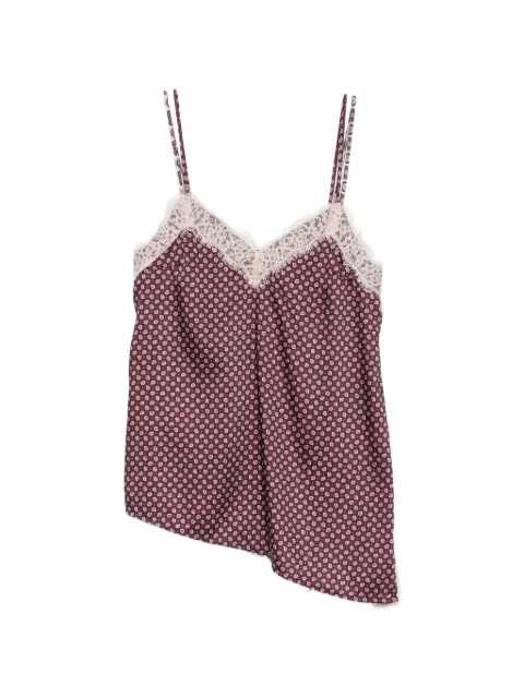 LIU JO lace-trim asymmetric top Purple WF6195TS531
