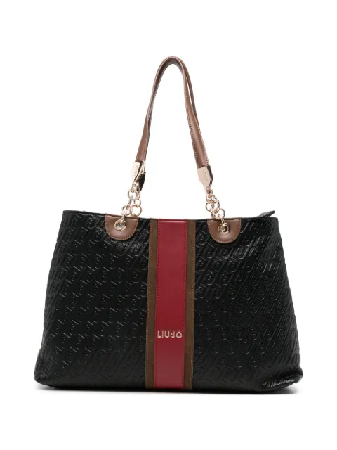 LIU JO medium logo-embossed tote bag Black AF6104E1141