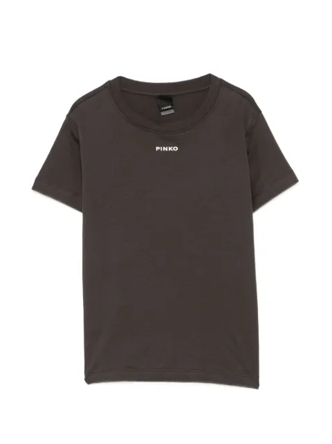 PINKO logo-print short-sleeve T-shirt Brown 100373A3HK