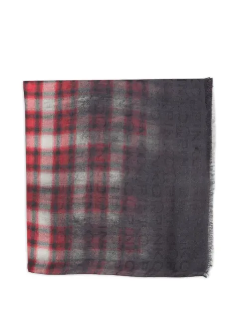 PINKO check-pattern frayed scarf Grey 106658A3KW