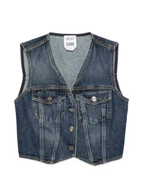 LIU JO x Elodie sleeveless denim jacket Blue UF6502D0398